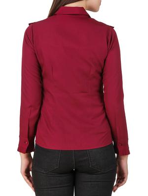 maroon polyester shirt - 12332162 - Standard Image - 3