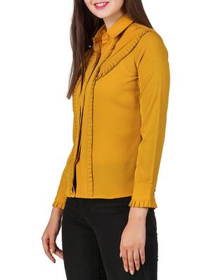 mustard yellow polyester shirt - 12332165 - Standard Image - 2