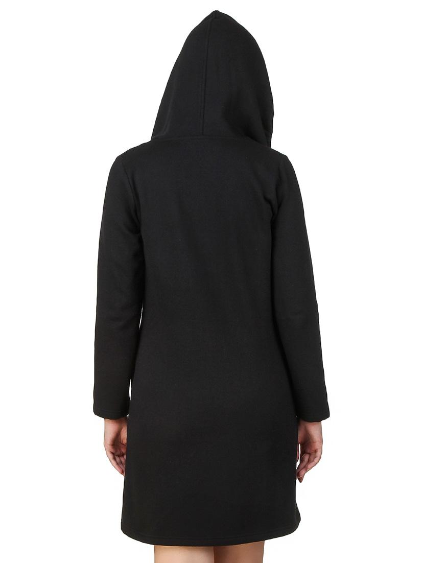 hooded neck solid coat - 12332192 - Zoom Image - 3