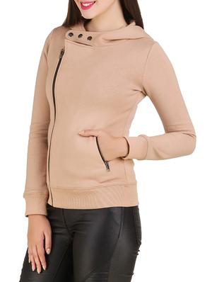beige fleece zipper jacket - 12332198 - Standard Image - 2