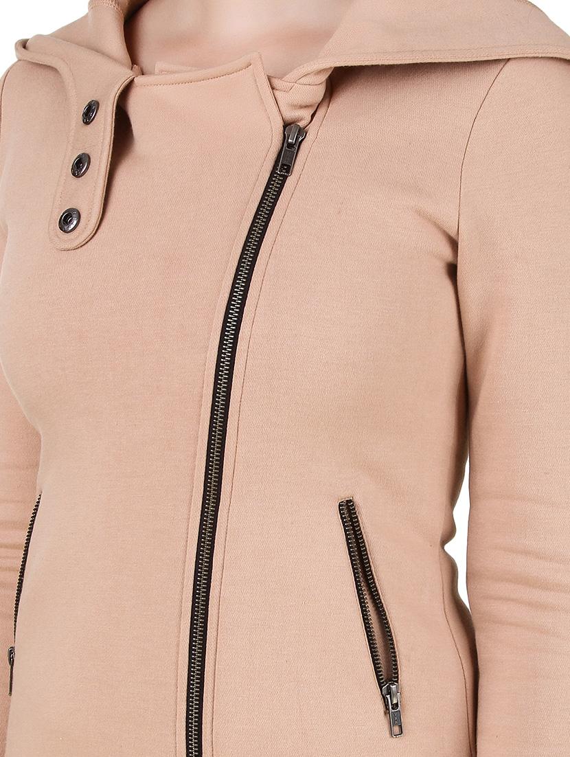 beige fleece zipper jacket - 12332198 - Zoom Image - 3