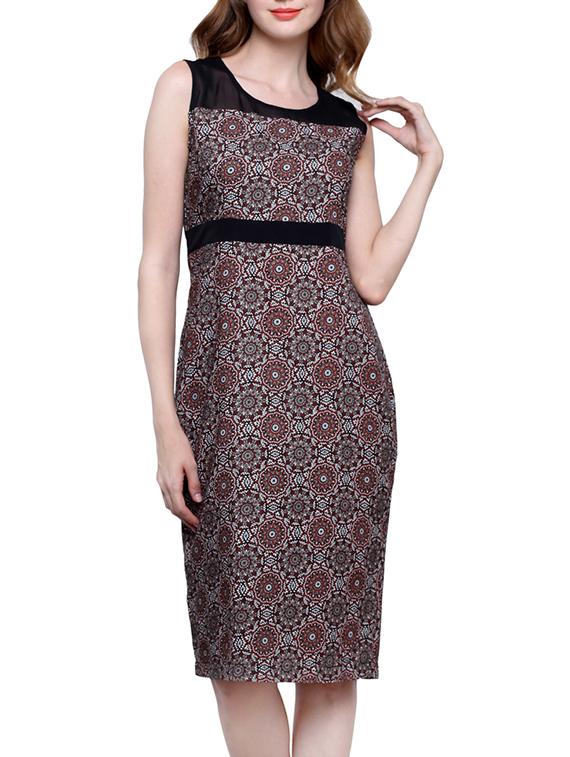black viscose printed dress - 12334107 - Zoom Image - 1
