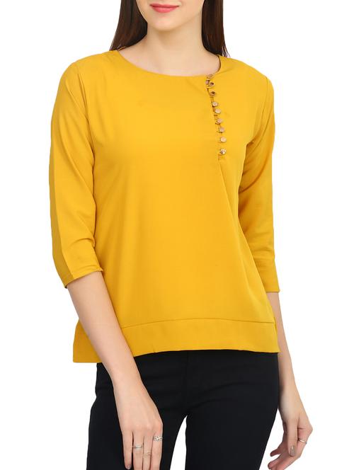 yellow crepe top - 12334383 - Very Small Image - 1