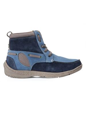 blue leather lace up boots - 12336469 - Standard Image - 2