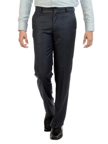 blue viscose flat front formal trouser - 12336946 - Very Small Image - 1