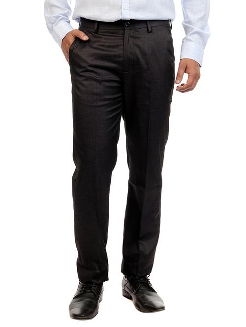 brown viscose flat front formal trouser - 12336963 - Very Small Image - 1