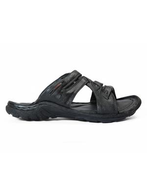 black leather slip on slippers - 12337648 - Standard Image - 2