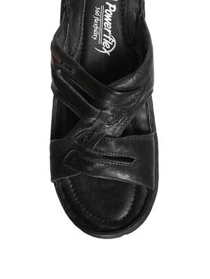 black leather slip on slippers - 12337648 - Standard Image - 4