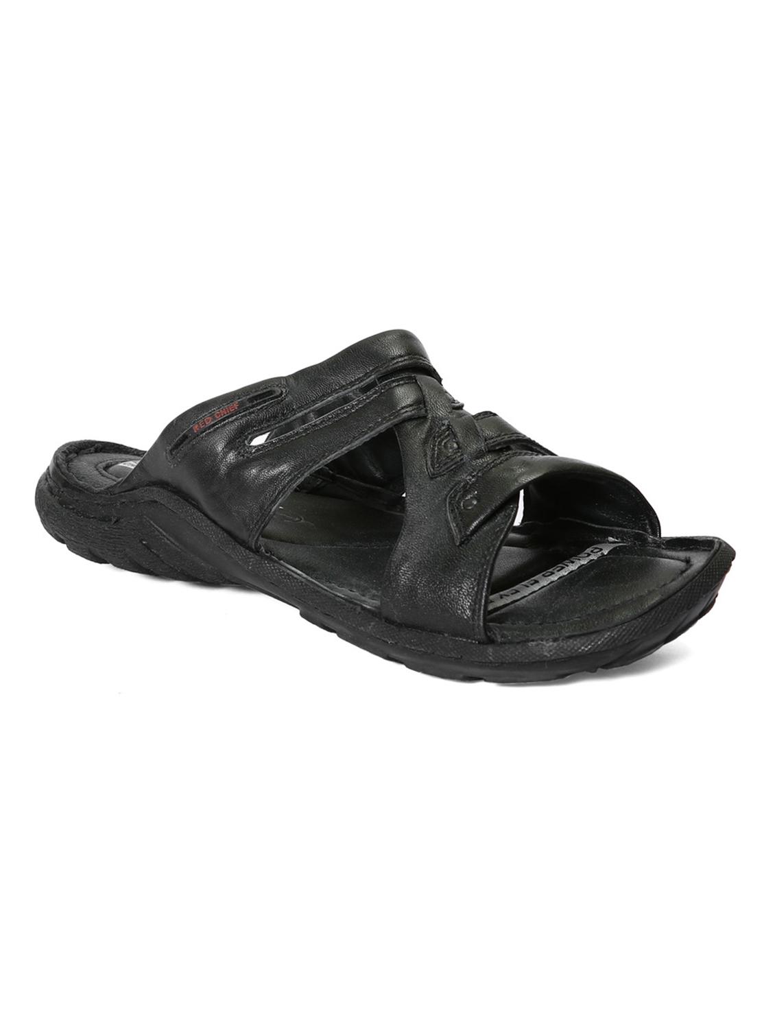 black leather slip on slippers - 12337648 - Zoom Image - 1