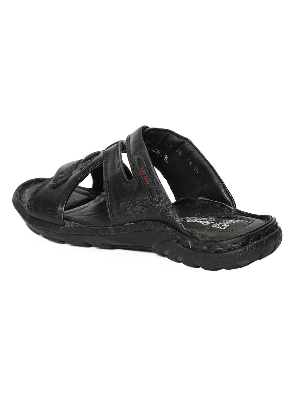 black leather slip on slippers - 12337648 - Zoom Image - 3