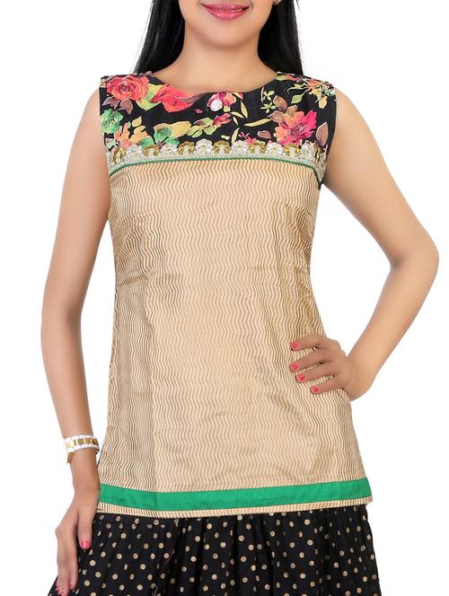 black cotton aline kurti - 12338386 - Standard Image - 1