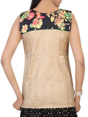 black cotton aline kurti - 12338386 - Standard Image - 3