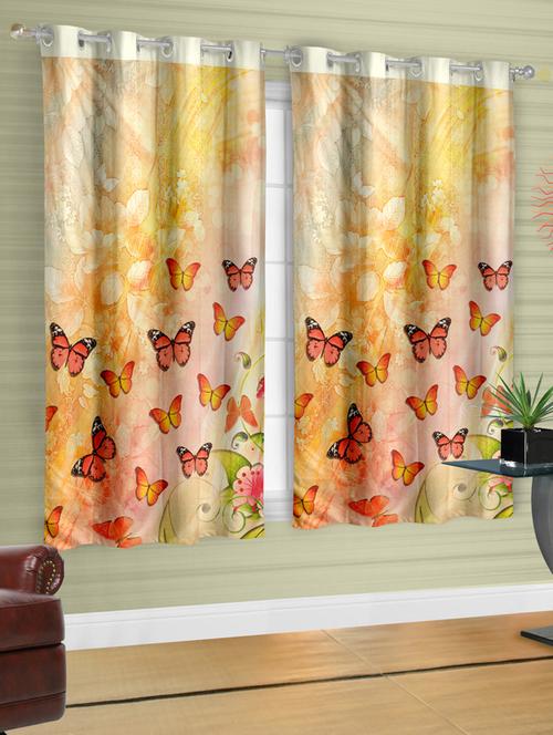 set of 2 butterfly with sun light printed kids window curtains - 12339180 - Standard Image - 1