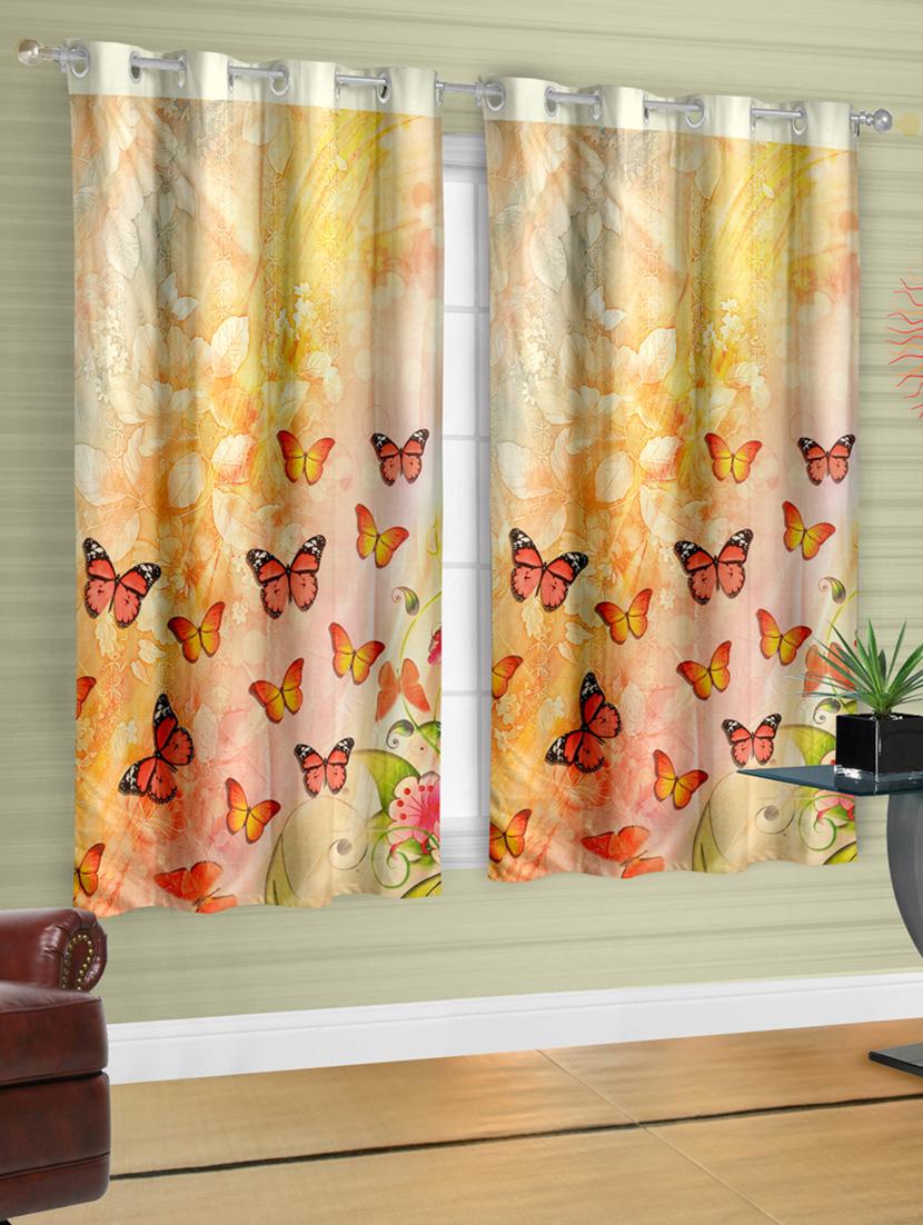 set of 2 butterfly with sun light printed kids window curtains - 12339180 - Zoom Image - 1