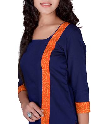 straight color block kurta - 12341972 - Standard Image - 4