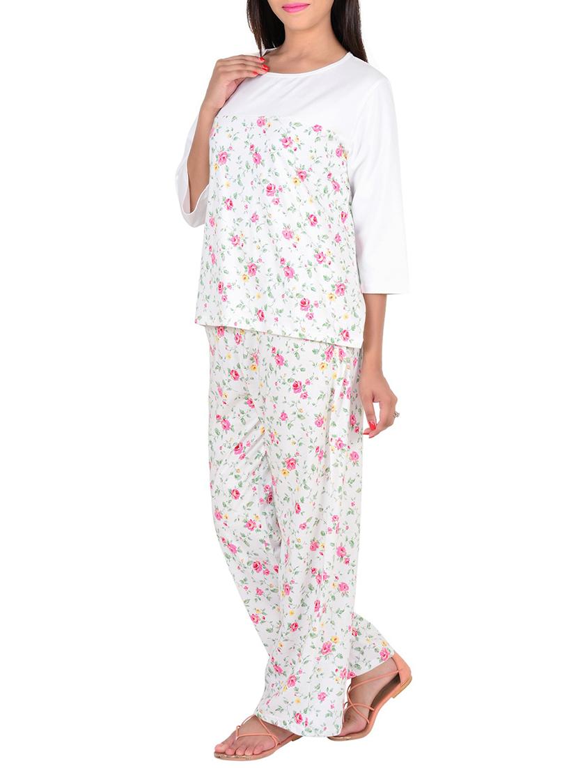 white cotton pyjama set - 12342535 - Zoom Image - 2