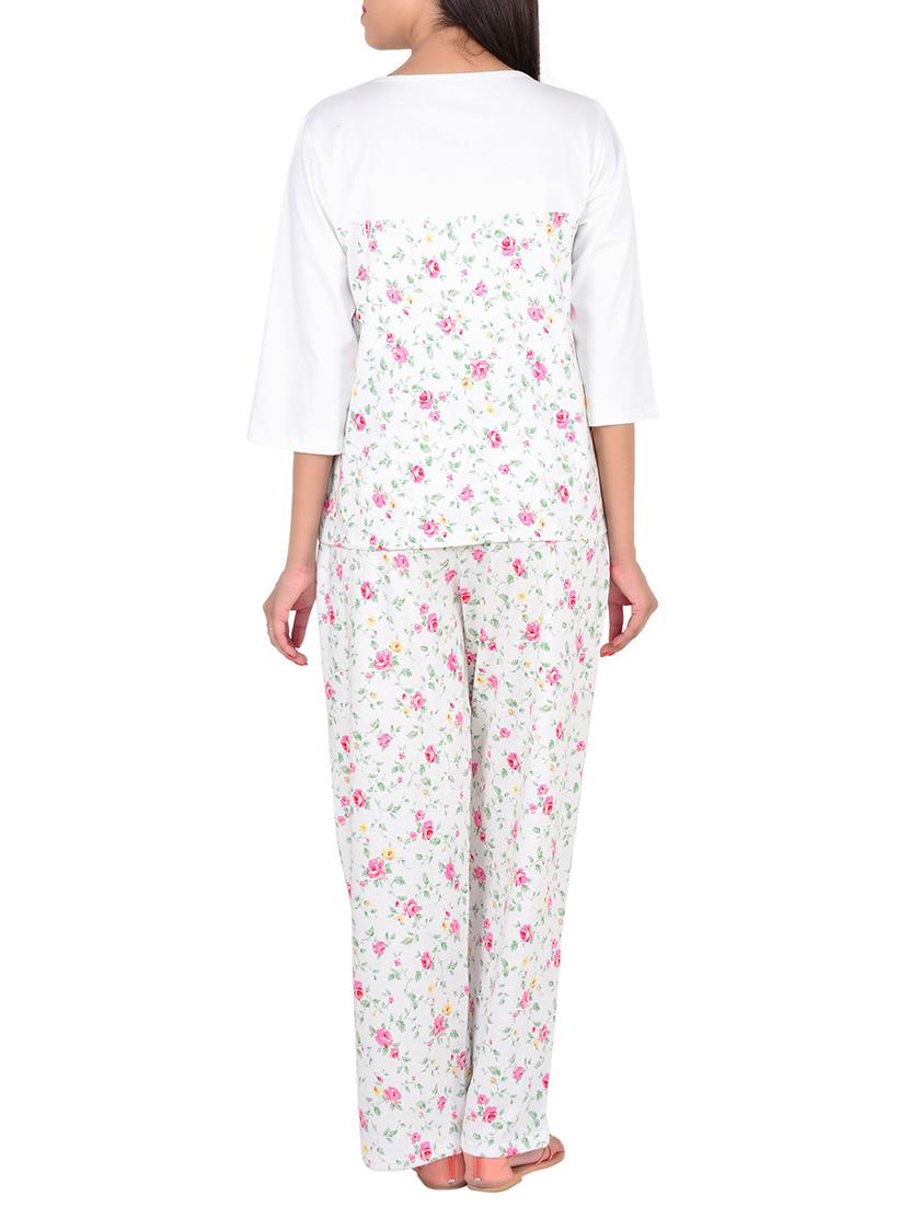 white cotton pyjama set - 12342535 - Zoom Image - 3