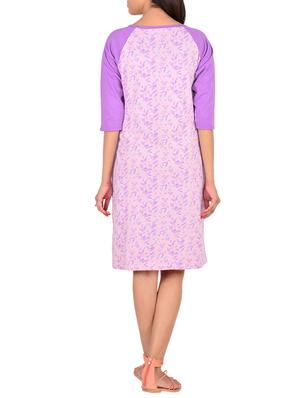 purple cotton nighty - 12342545 - Standard Image - 3