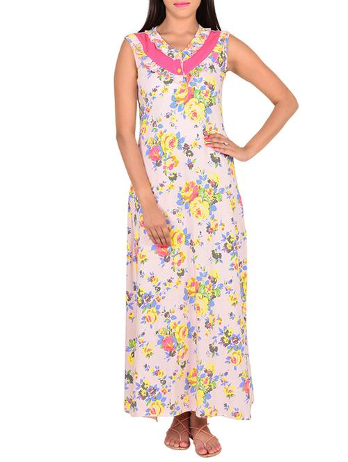 pink cotton nighty - 12342548 - Standard Image - 1