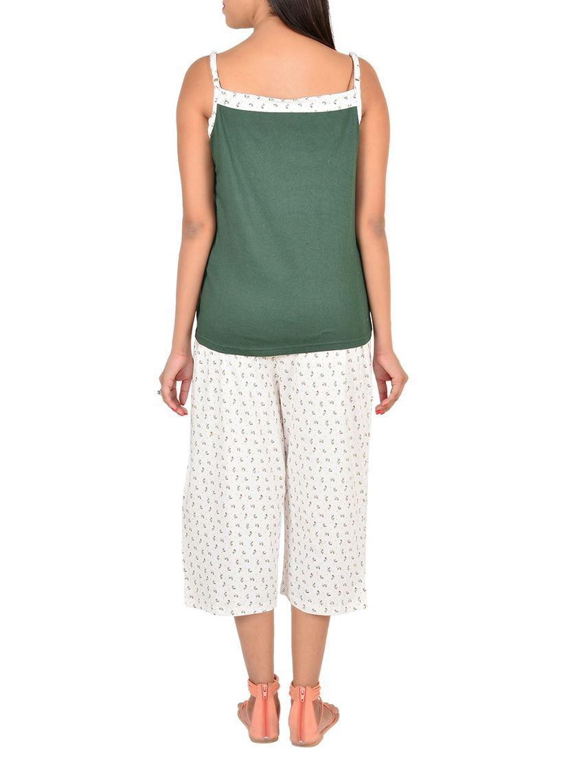 green cotton capri set - 12342632 - Zoom Image - 3