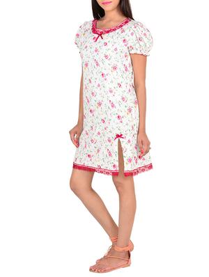 white cotton sleepshirt - 12342634 - Standard Image - 2