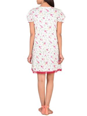 white cotton sleepshirt - 12342634 - Standard Image - 3