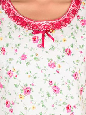 white cotton sleepshirt - 12342634 - Standard Image - 4
