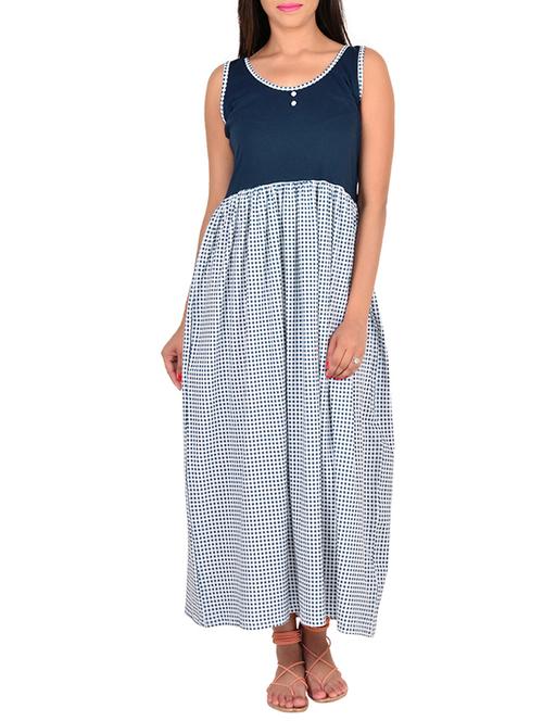 blue cotton nighty - 12342635 - Standard Image - 1