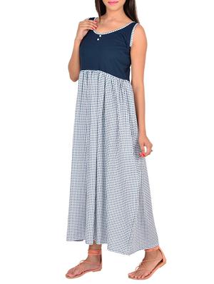 blue cotton nighty - 12342635 - Standard Image - 2