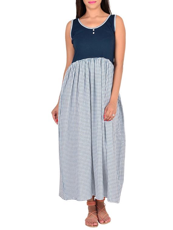 blue cotton nighty - 12342635 - Zoom Image - 1