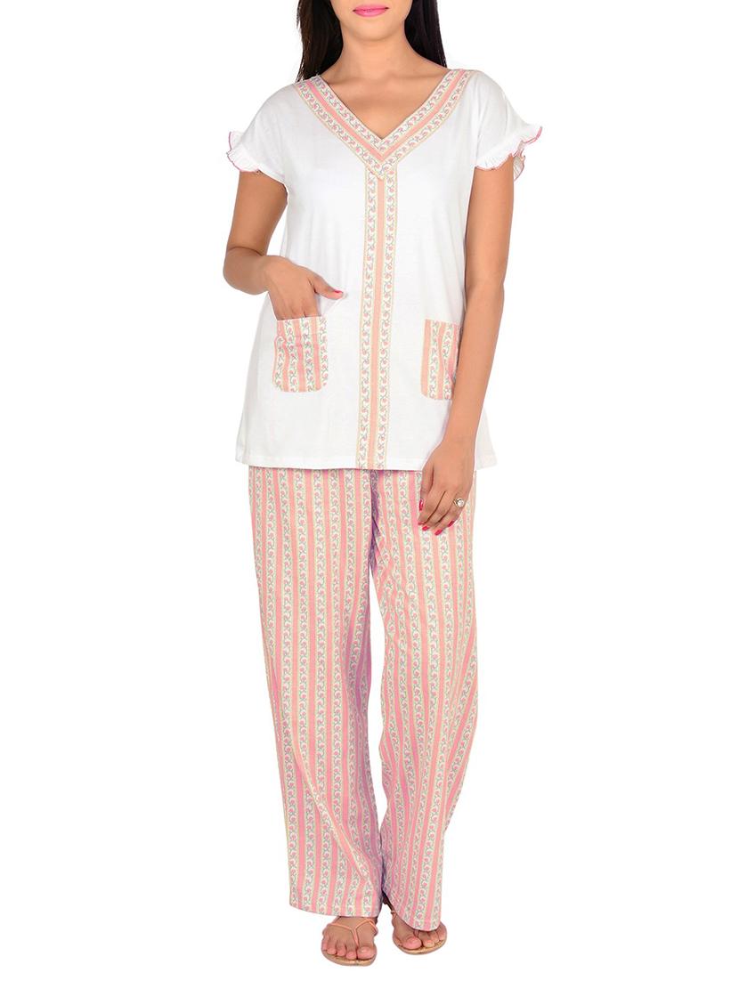 white cotton pyjama set - 12342636 - Zoom Image - 1