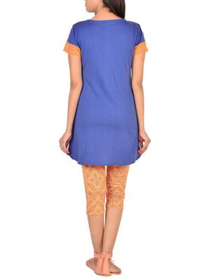 lace detail top with printed capri set - 12342638 - Standard Image - 3