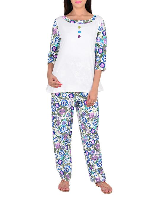 white cotton pyjama set - 12342644 - Standard Image - 1