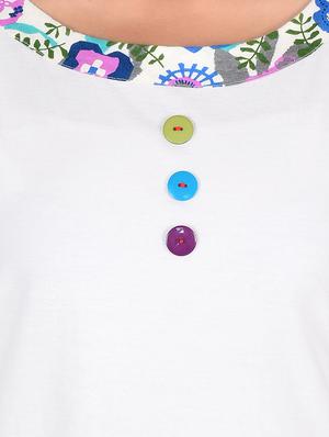 white cotton pyjama set - 12342644 - Standard Image - 4