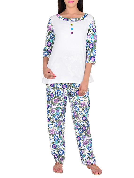 white cotton pyjama set - 12342644 - Zoom Image - 1