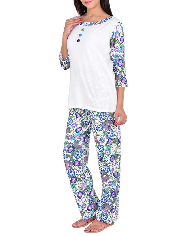 white cotton pyjama set - 12342644 - Zoom Image - 2