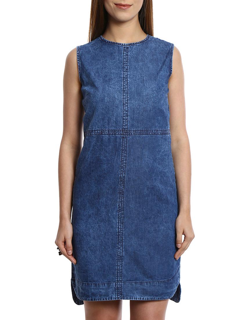 solid blue denim dress - 12343524 - Zoom Image - 1