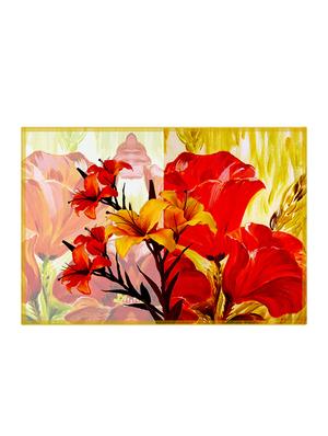 leaf designs bright red & yellow summer floral table mats - set of 6 - 12343814 - Standard Image - 2
