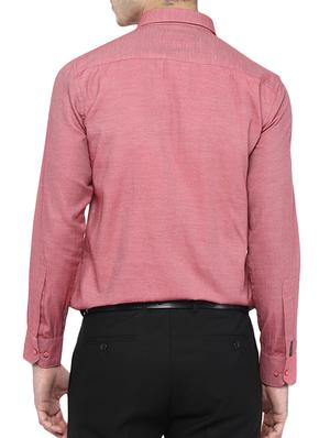 red cotton formal shirt - 12344003 - Standard Image - 3