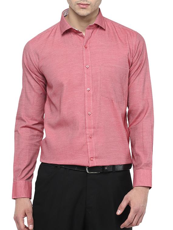 red cotton formal shirt - 12344003 - Zoom Image - 1