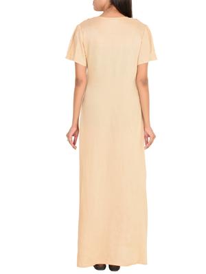beige rayon nighty - 12344298 - Standard Image - 3