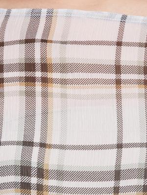 white checkered chiffon regular tunic - 12344973 - Standard Image - 4