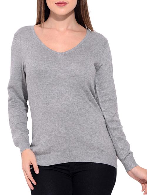grey viscose pullover - 12346452 - Standard Image - 1