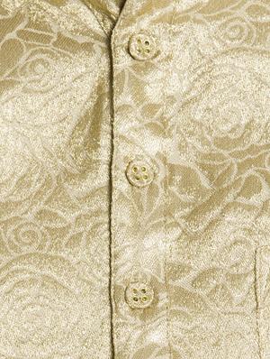 gold polyester jacquard kurta - 12352854 - Standard Image - 4