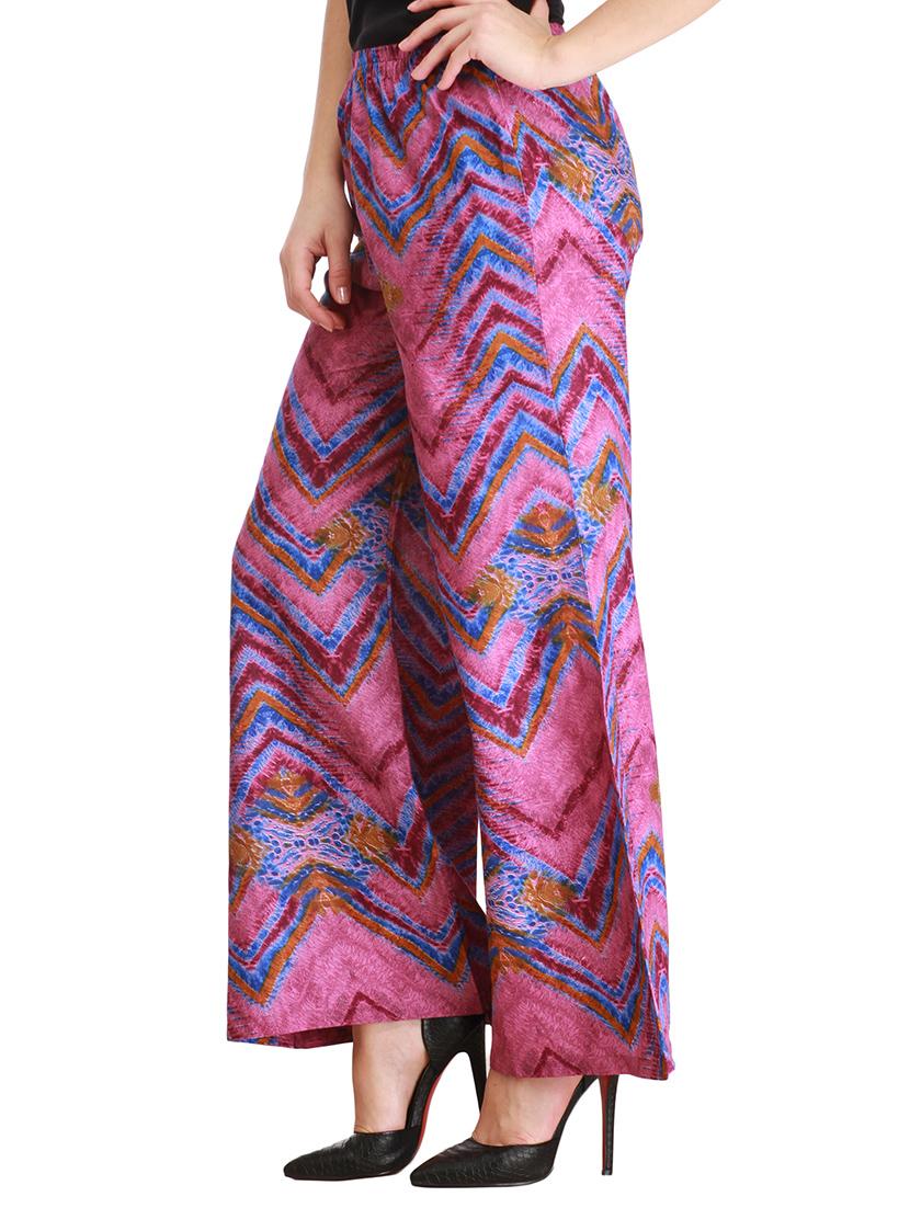 multi colored viscose palazzos - 12353669 - Zoom Image - 2