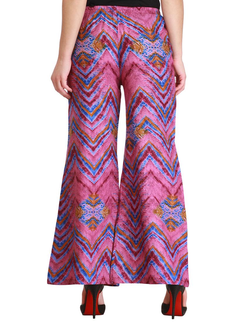 multi colored viscose palazzos - 12353669 - Zoom Image - 3
