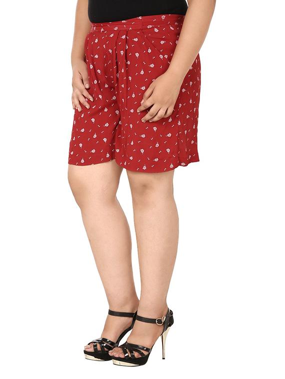 red polyester regular shorts - 12355852 - Zoom Image - 2
