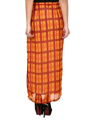 orange polyester wrap skirts - 12355853 - Standard Image - 3