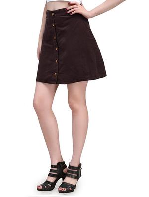 brown cotton aline skirts - 12355854 - Standard Image - 2