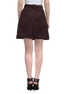 brown cotton aline skirts - 12355854 - Standard Image - 3